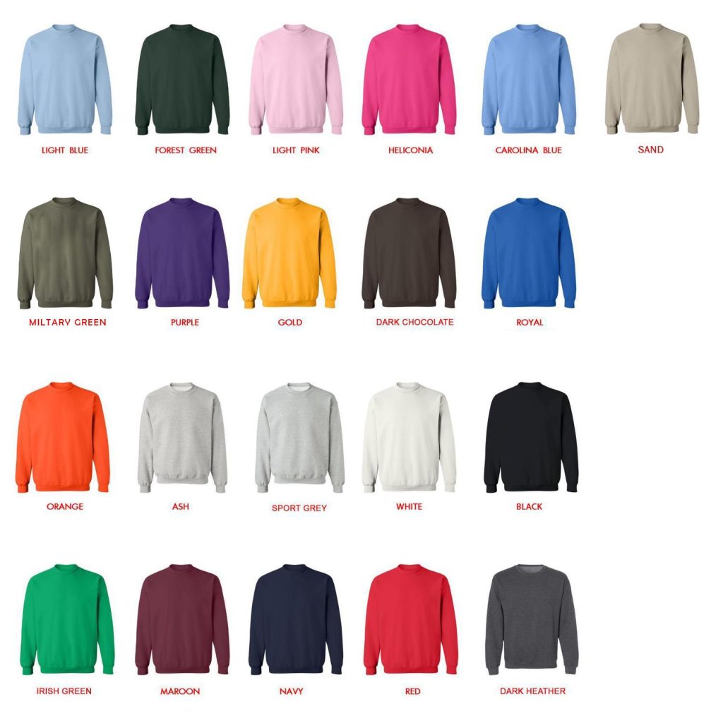 sweatshirt color chart - Alan Wake Store