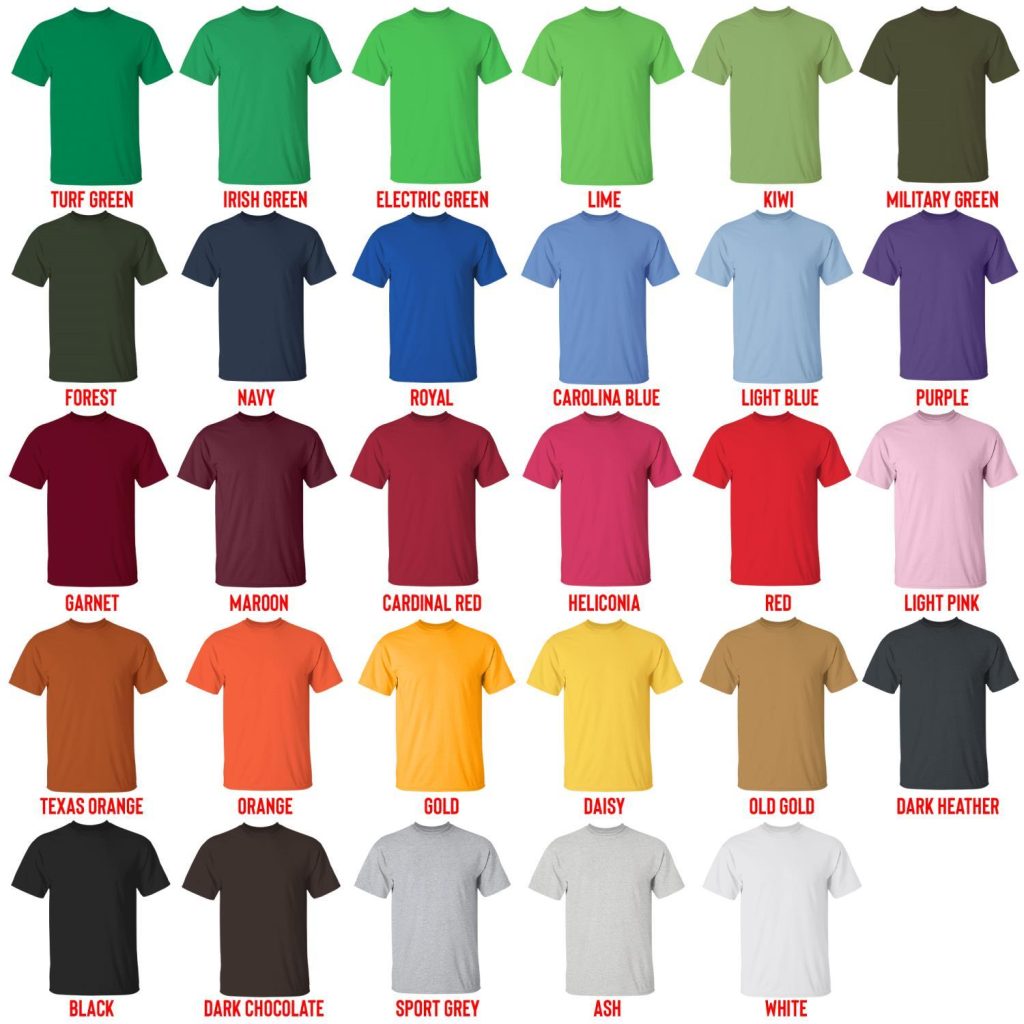 t shirt color chart - Alan Wake Store